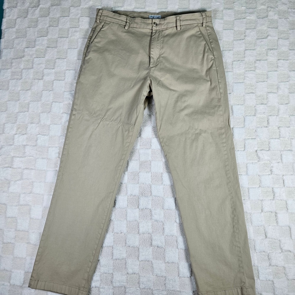 Peter Millar Signature Sateen Classic Fit Chino Pants Khaki Tan 36x32 MF25B49FB